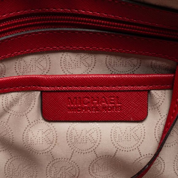 Michael by Michael Kors, Red Jet Set Leather Tote Bag - Picture 7 of 10
